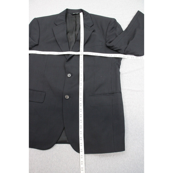 Jos. A. Bank Blazer Jacket Mens 40R Black Striped Wool 2 Button Single Breasted - Picture 8 of 8